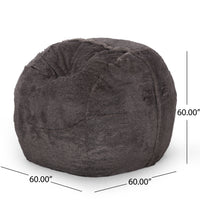 Blalock Faux Fur 5 ft. Winter Bean Bag, Brown and Beige