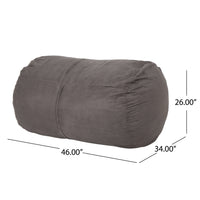 Birtz Modern Microfiber 4 Foot Bean Bag, Charcoal