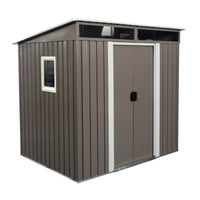 6ft x 5ft Outdoor Metal Storage Shed With window Transparent plate   (W54071041)