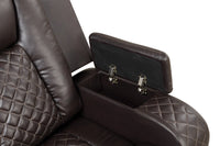 Benz LED & Power Recliner 3 PC Made With Faux Leather in Brown