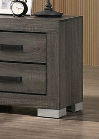 Bedroom Furniture Traditional Look Unique Wooden Nightstand Drawers Bed Side Table Grey