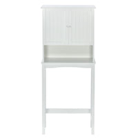 Over-The-Toilet Bathroom Cabinet with Shelf and Two Doors Space-Saving Storage, Easy to Assemble, White