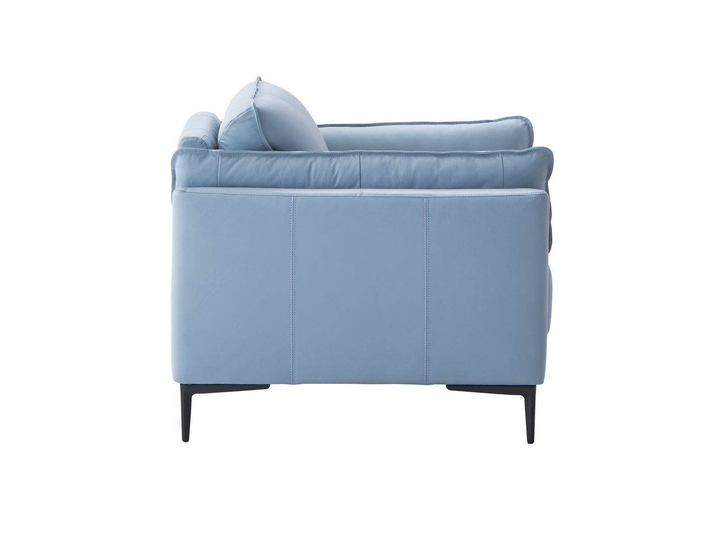 ACME Mesut Chair, Light Blue Top Grain Leather & Black Finish LV02389