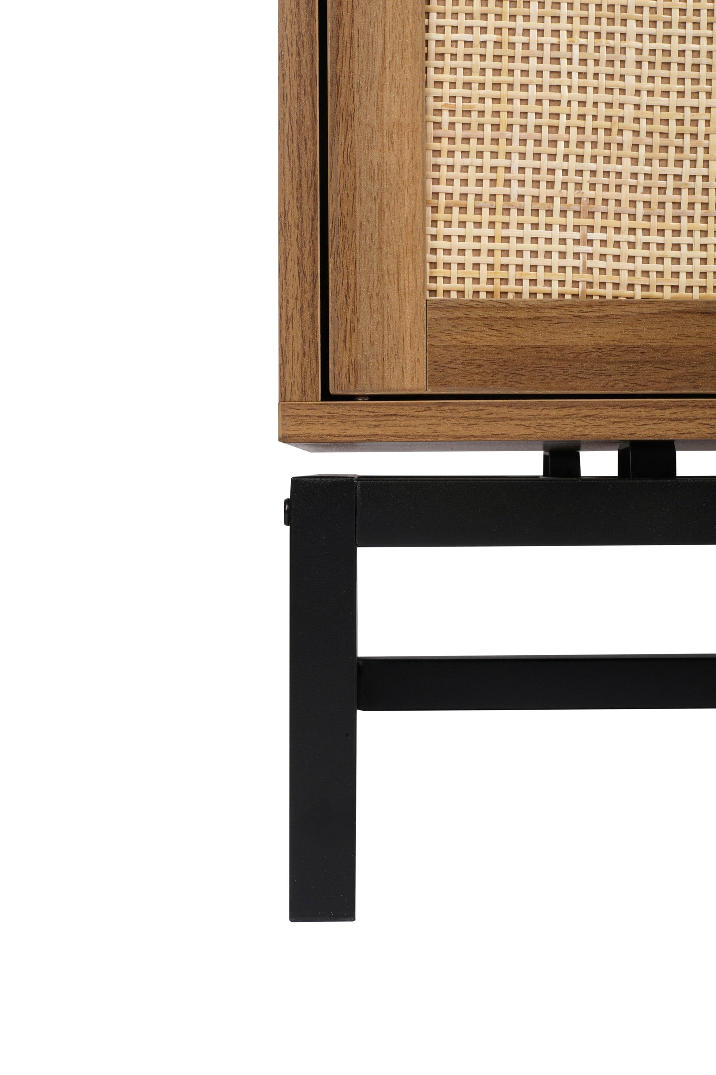 Natural rattan, 2 door cabinet, with 1 Adjustable Inner Shelves, rattan, Accent Storage Cabinet