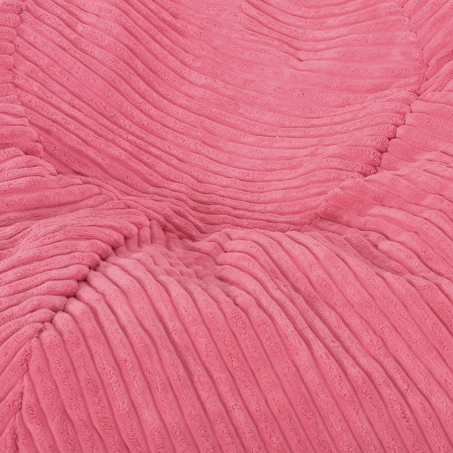 Kenli 3 Foot Modern Corduroy Beanbag, Pink Rose