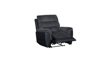 Chris 3 Seater Sofa and Double Recliner set Black/Grey