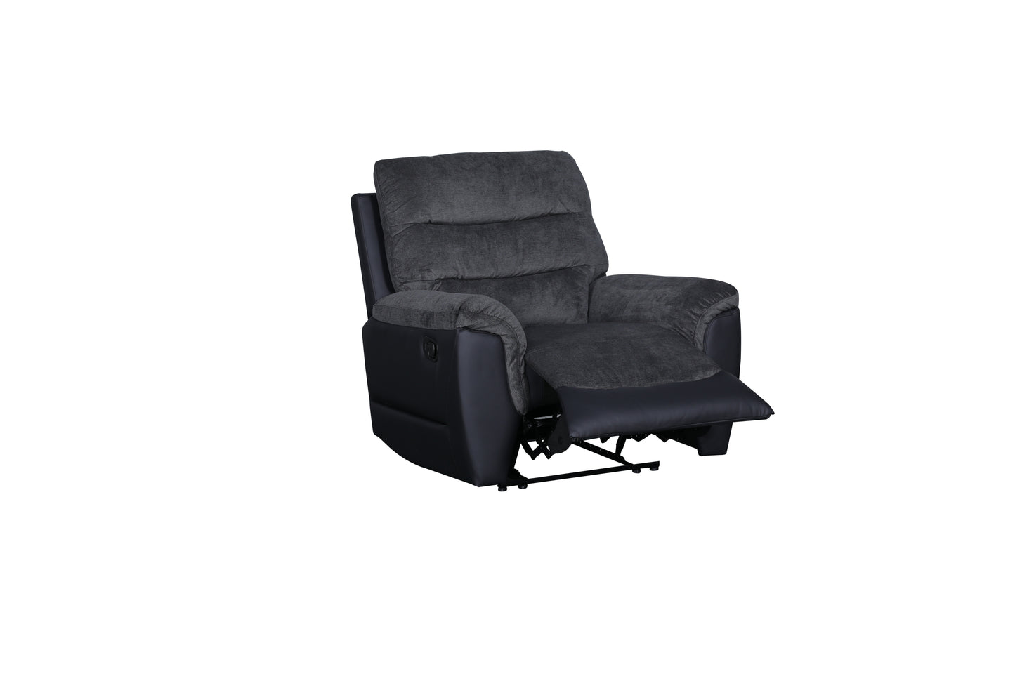 Chris 3 Seater Sofa and Recliner set Black/Grey