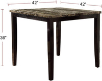 Dining Table Faux Marble Top Birch Veneer MDF Dining Room Furniture 1pc Table