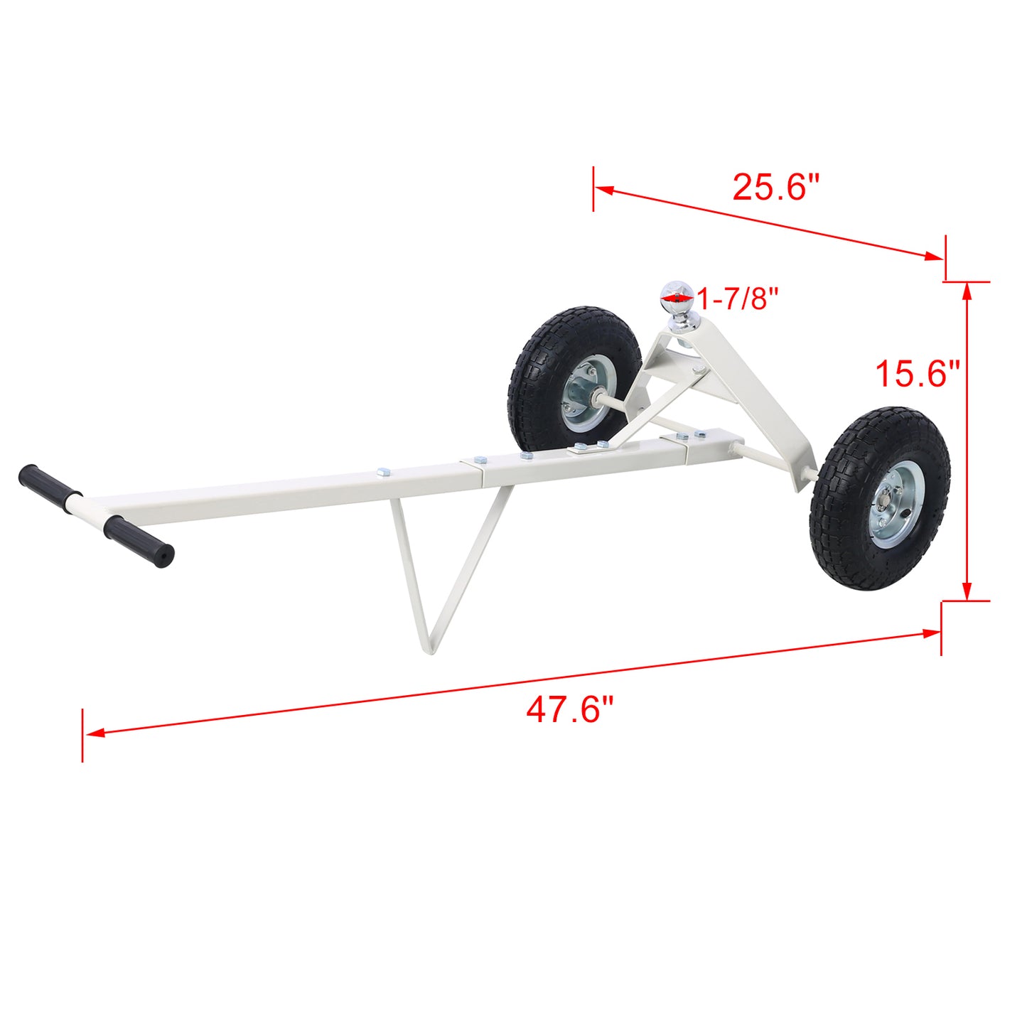 Trailer Dolly with Pneumatic Tires - 600 Lb. Maximum Capacity，gray color