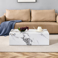 A stylish and durable design paired with a modern 3 piece coffee table set with marble patterns.