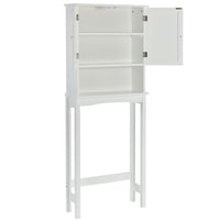 Over-The-Toilet Bathroom Cabinet with Shelf and Two Doors Space-Saving Storage, Easy to Assemble, White