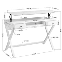 Lift Desk with 2 Drawer Storage, Computer Desk with Lift Table Top, Adjustable Height Table for Home Office, Living Room,white