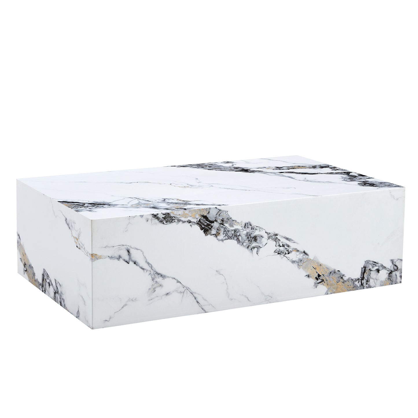 A stylish and durable design paired with a modern 3 piece coffee table set with marble patterns.