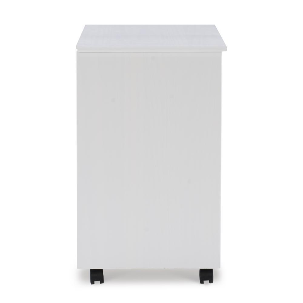 Six Drawer Wide Roll Storage Cart, White Finish, Office and Home Furniture