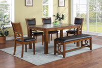 Dining Room Furniture Walnut Rubber wood MDF Rectangular Table 1pc Dining Table Only.