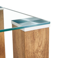 Glass-Top Coffee Table,tea table, with MDF Legs - Stylish Blend of Elegance and Durability 44.9"*21.7"*16.9"