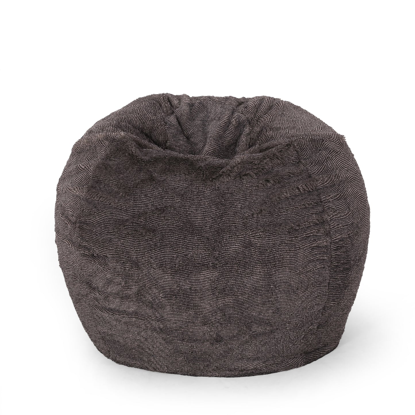 Greyrock Modern Glam 3 Foot Faux Fur Winter Bean Bag, Brown and Beige