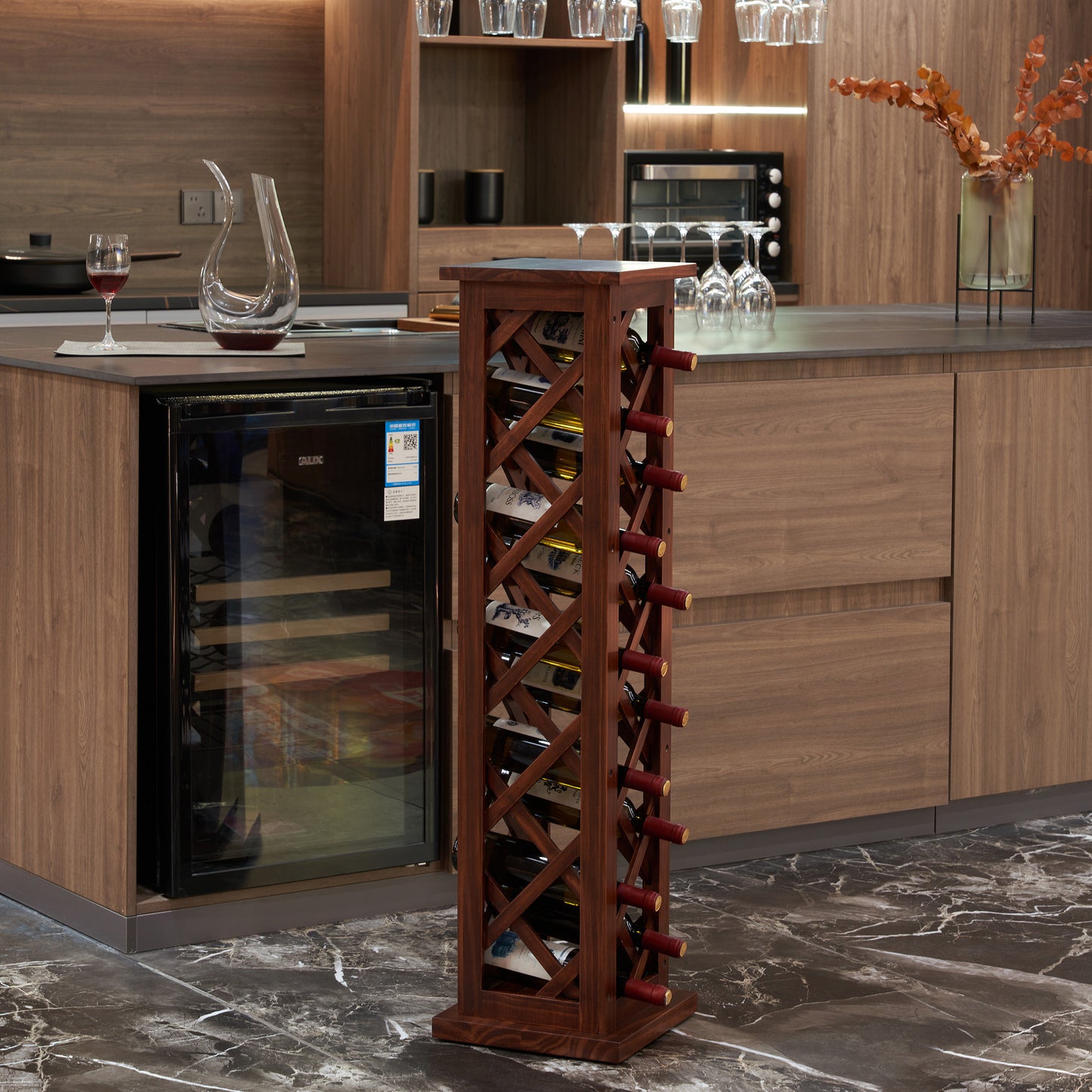 Vertical checkered wine rack/Solid wood  wine rack /Home wine rack//Living room wine rack/ PINE