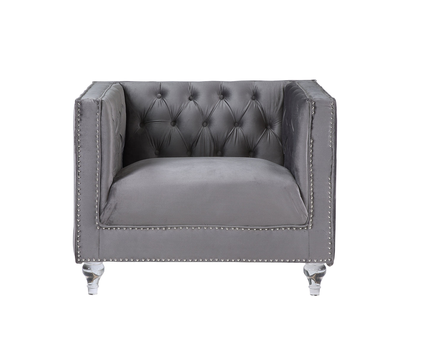 ACME HeiberoII Chair in Gray Velvet LV00332