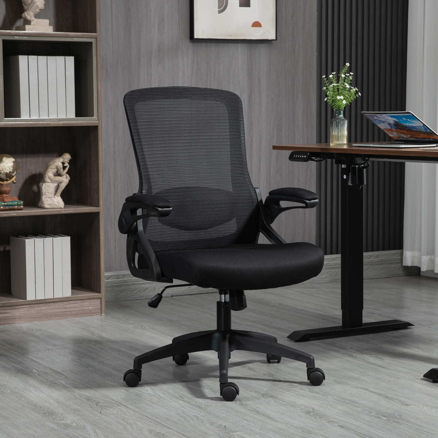 Ergonomic Office Chair Adjustable Height Computer Chair Breathable Mesh Home Office Desk Chairs with Wheels Comfy Executive Rolling Swivel Task Chair with Adjustablelip up Arms & Lumbar Support