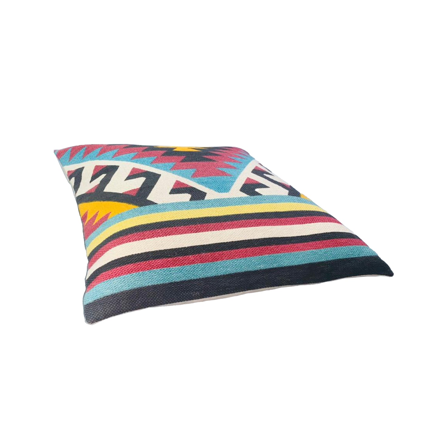 24 x 24 Square Cotton Accent Throw Pillow, Geometric Aztec Tribal Pattern, Multicolor