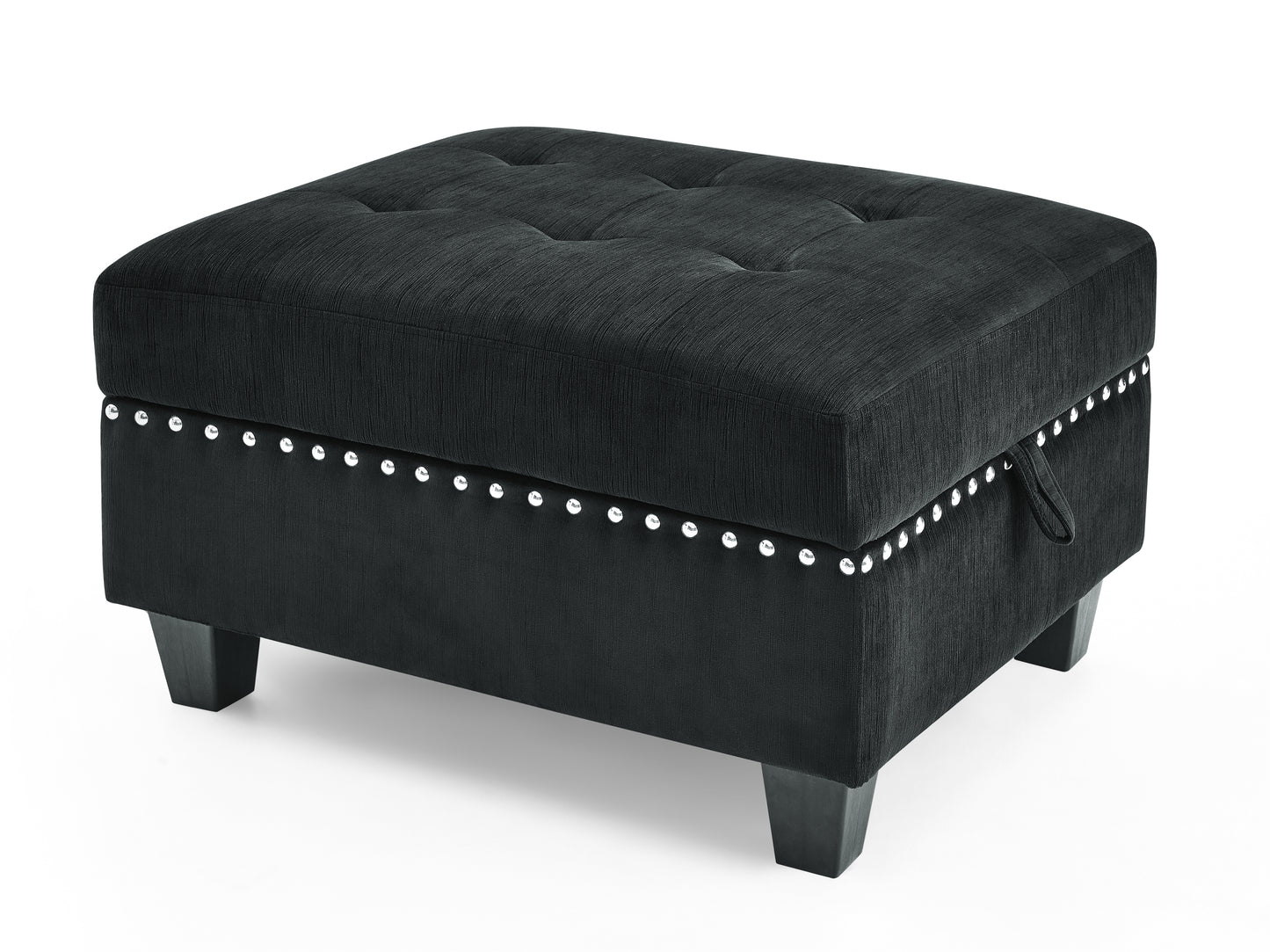 U shape Modular Sectional Sofa,DIY Combination,includes Seven Single Chair,Four Corner and One Ottoman,Black Velvet.