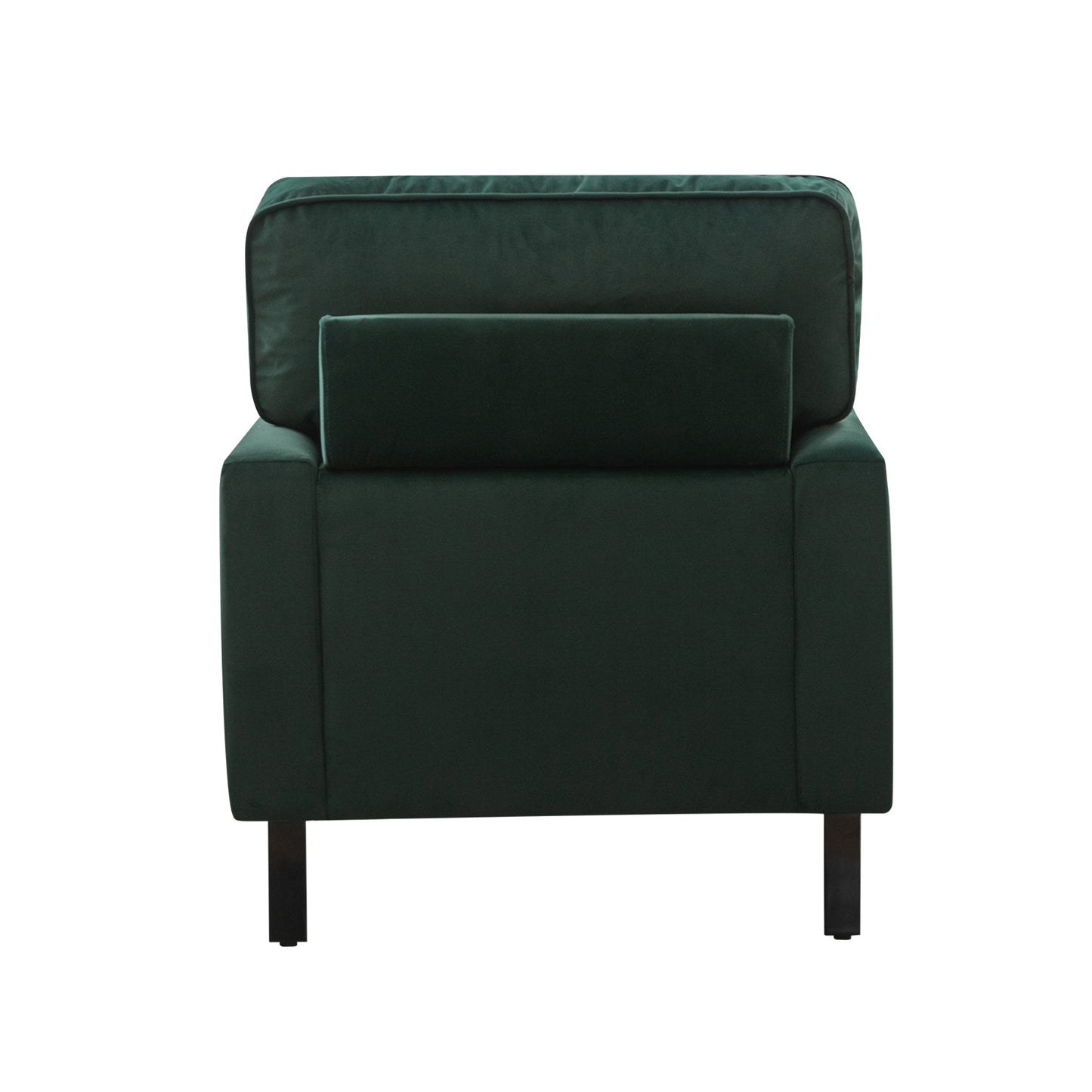 Velvet Accent Chair, Sofa Armchair with Casters, Mid-Century Modern Velvet Upholstered Comfort Oversized Armchair with Wooden Legs, Reading Chair，Living Room Chair, Dark  Green