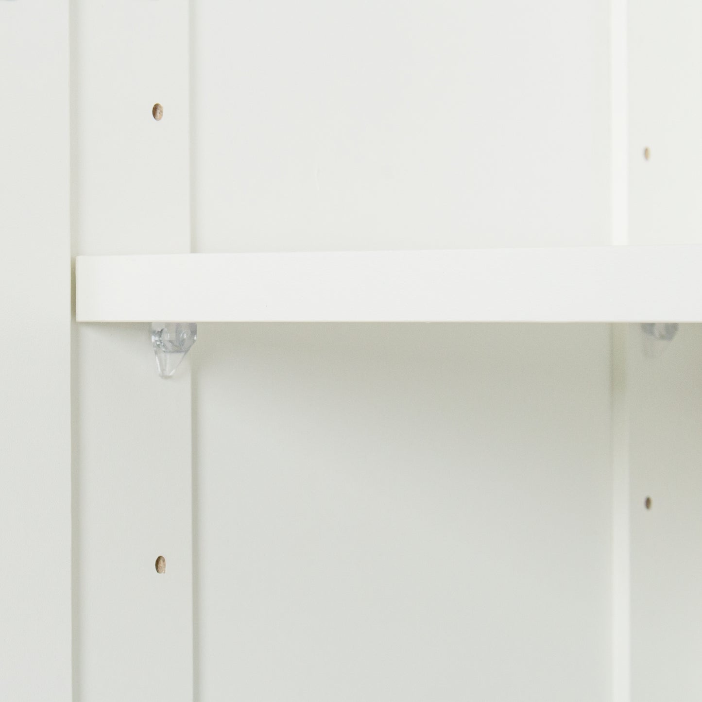 High wardrobe and kitchen cabinet with 2 doors and 3 partitions to separate 4 storage spaces,white