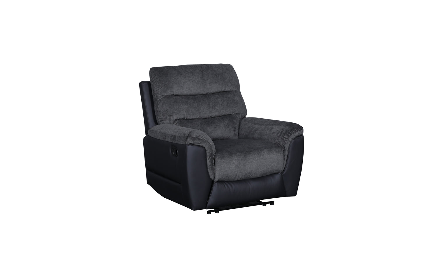 Chris 3 Seater Sofa and Double Recliner set Black/Grey