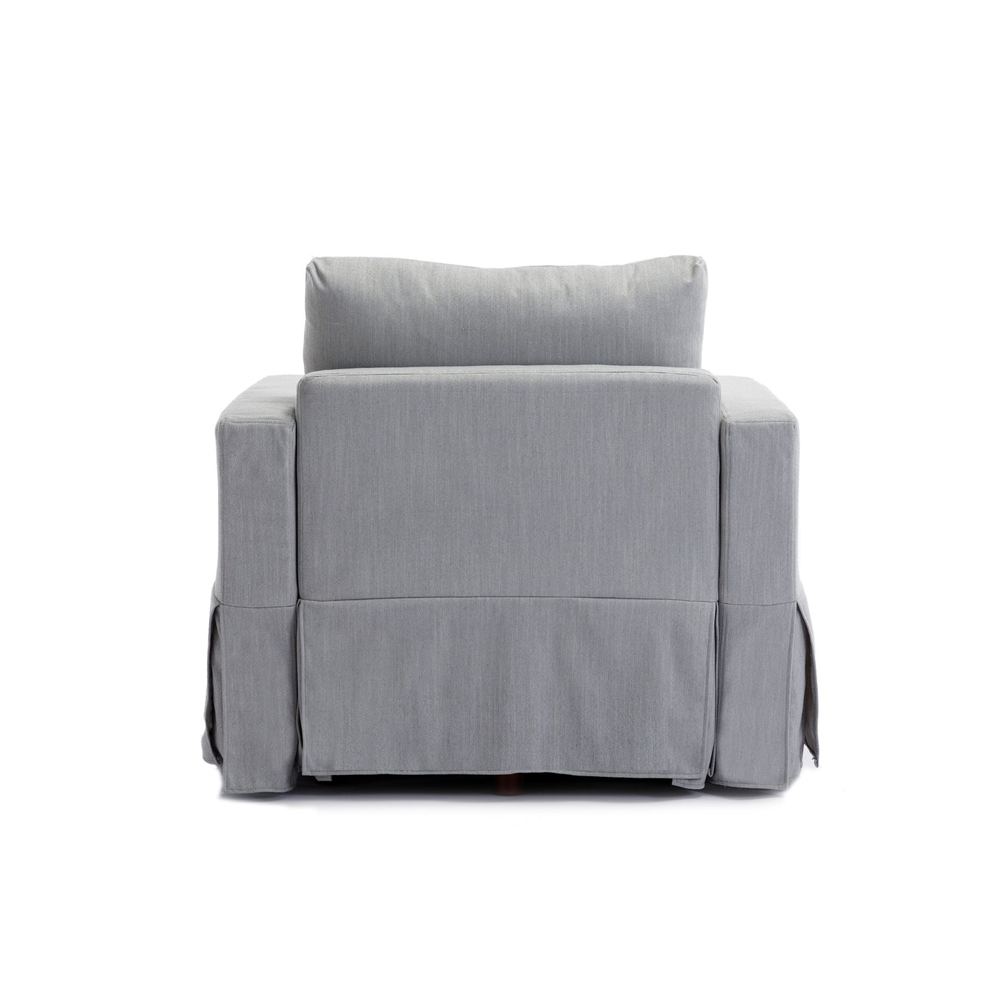 2 Seat Module Sectional Sofa Couch With 1 Ottoman,Seat Cushion and Back Cushion Removable and Washable,Light Grey