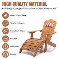 TALE Adirondack Ottoman Footstool All-Weather and Fade-Resistant Plastic Wood for Lawn Outdoor Patio Deck Garden Porch Lawn Furniture Brown Ban on Amazon