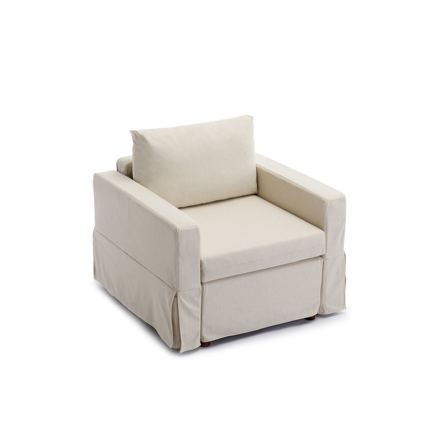 2 Seat Module Sectional Sofa Couch With 1 Ottoman,Seat Cushion and Back Cushion Removable and Washable,Cream