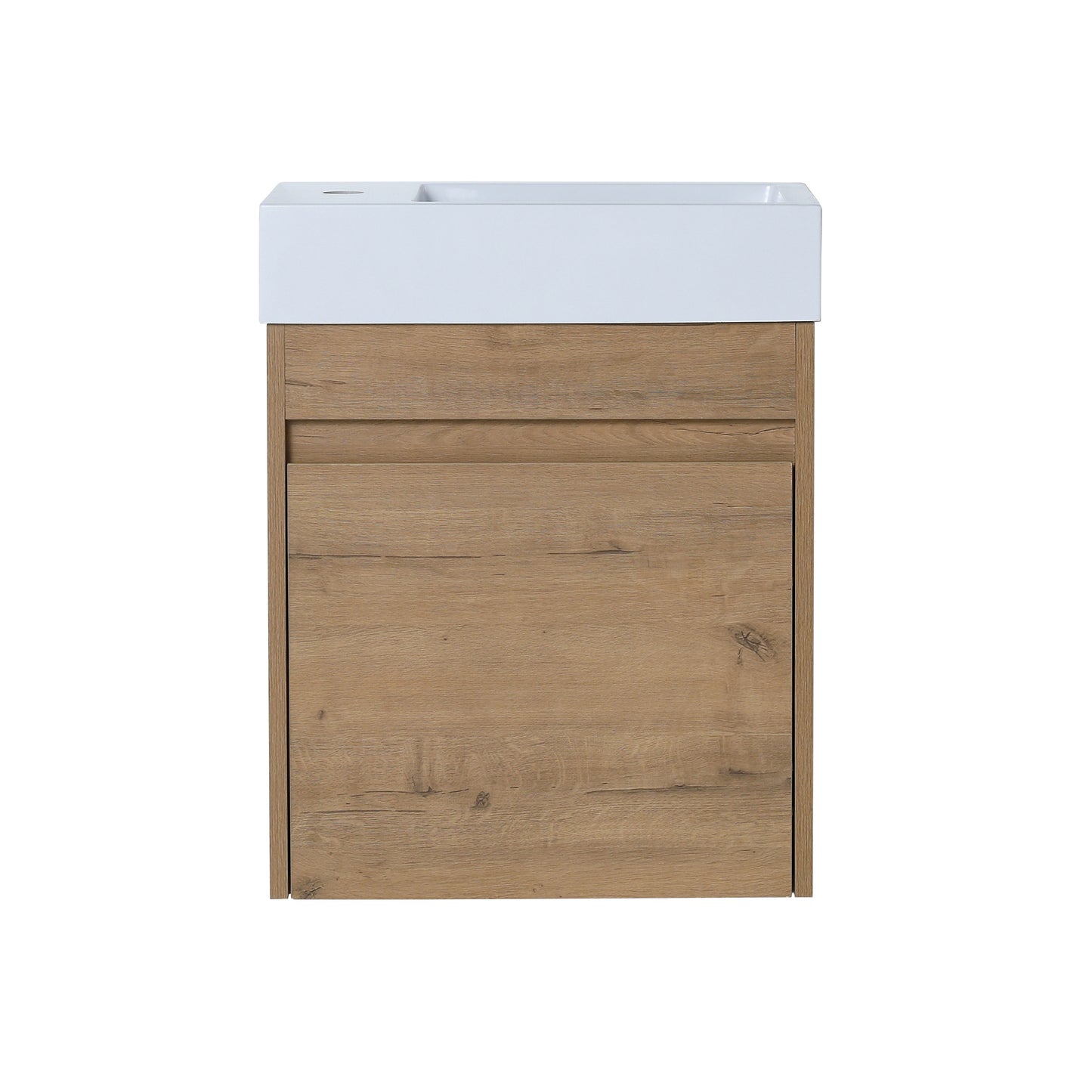 18'' Floating Wall-Mounted Bathroom Vanity with White Resin Sink & Soft-Close Cabinet Door