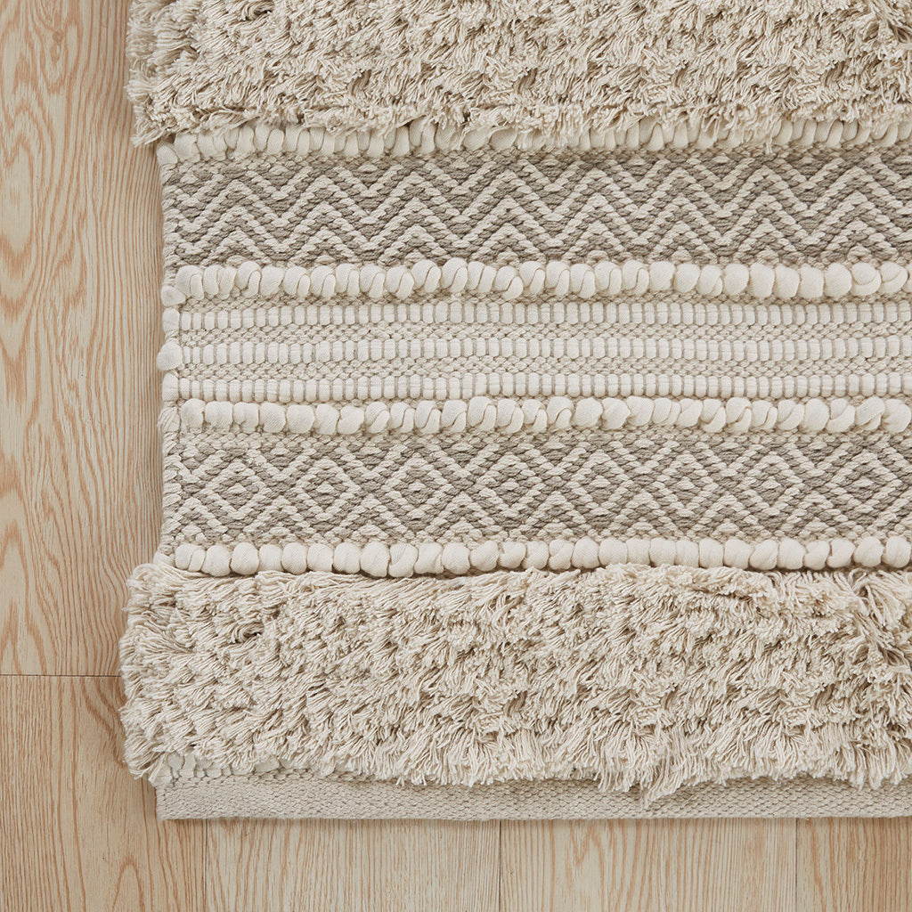 Woven Texture Stripe Bath Rug