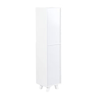 Tall Cabinet, Wooden Slim Floor Cabinet with Shelves & Drawer, White