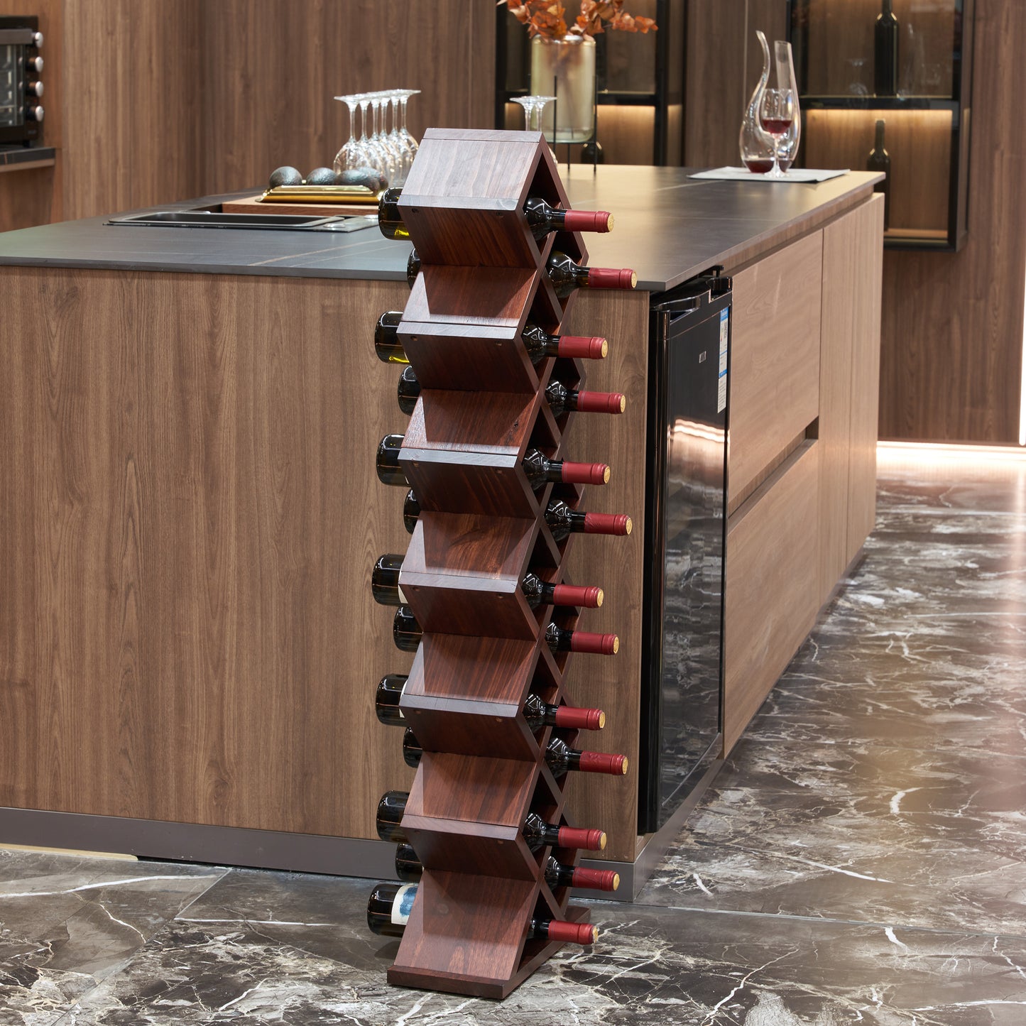 Vertical Z wine rack/Solid wood wine rack /Home wine rack/Living room wine rack