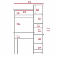 Marston 6-Shelf Writing Desk with Built-in Bookcase Smokey Oak