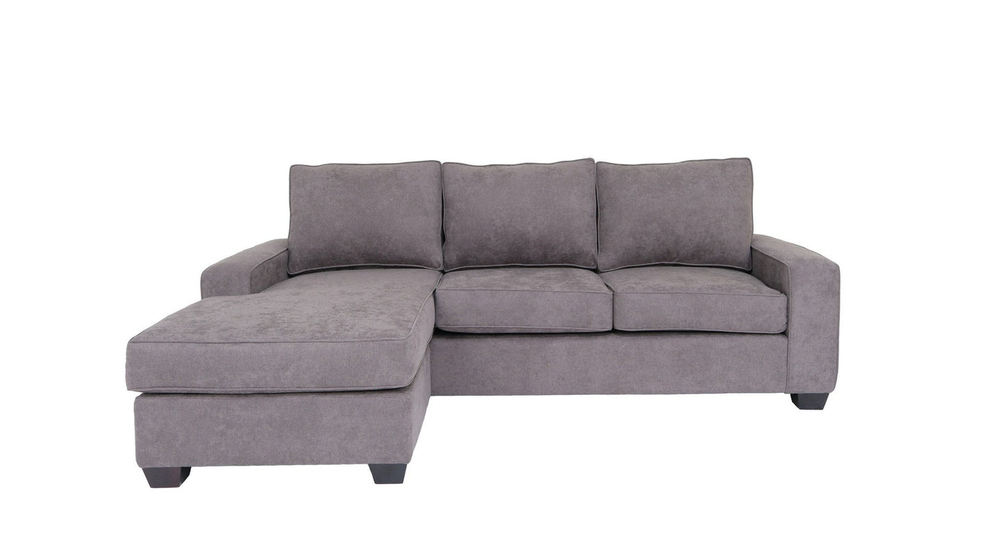 Grey L Shaped Sectional Sofas for Living Room, Modern Reversible Sectional Couches for Bedrooms, Apartment with Solid Wood Frame (Polyester Nylon)