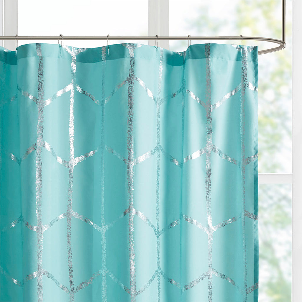 Printed Metallic Shower Curtain