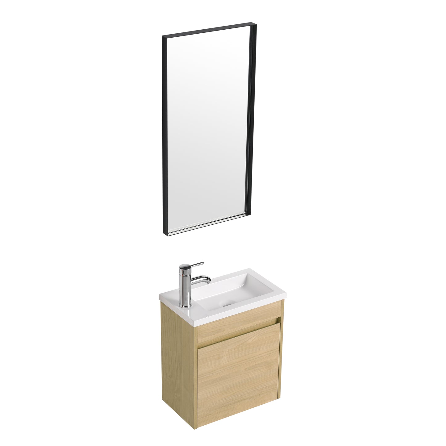 Bathroom Vanity With Single Sink,18 Inch For Small Bathroom (Excluding Faucets)