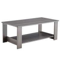 A modern and practical gray textured coffee table,tea table.Double layered coffee table made of MDF material,. Suitable for living room,bedroom and study room. 43.3"*21.6"*16.5"   CT-16