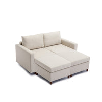 2 Seat Module Sectional Sofa Couch With 2 Ottoman for living room,Seat Cushion and Back Cushion Non-Removable and Non-Washable,Cream