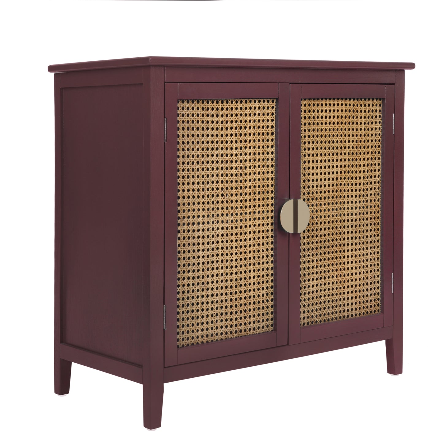 Set of 2, 2 Door Cabinet,Naturel Rattan,Suitable for Bedroom, Living Room, Study