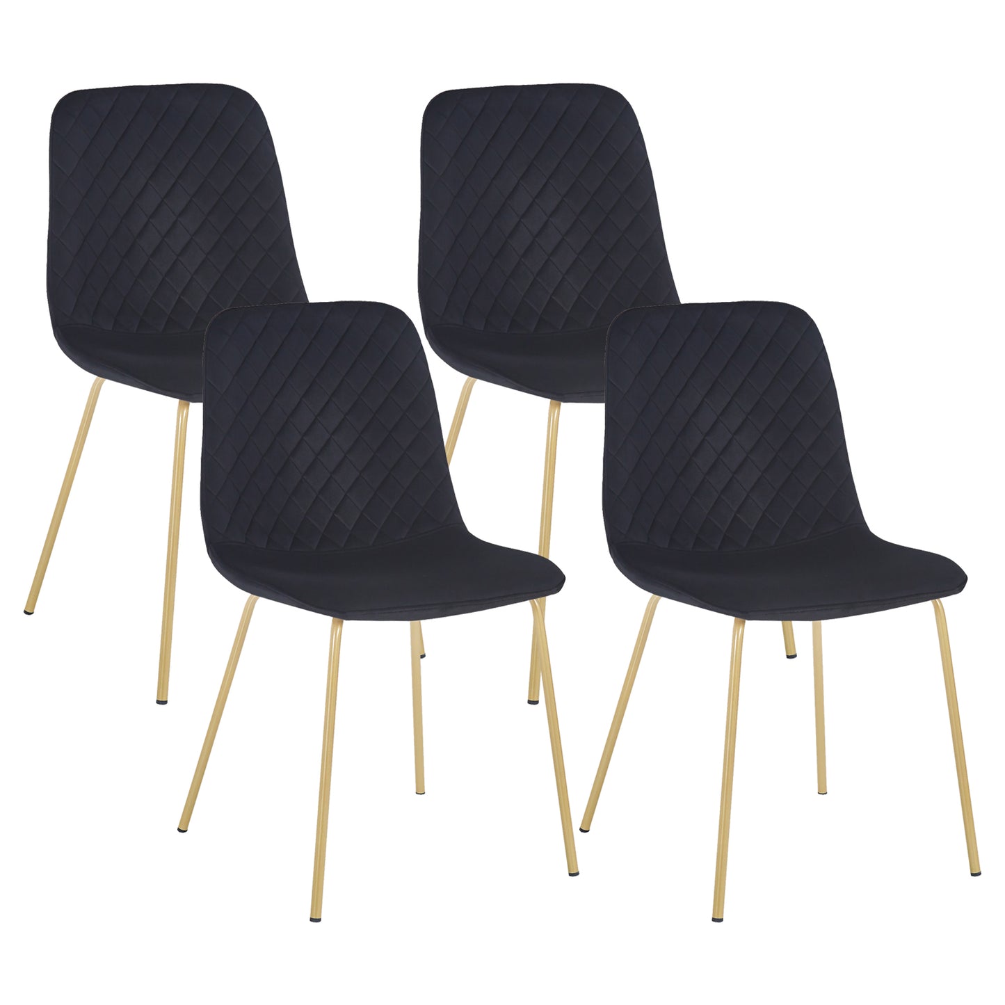 Dining chair  set of 4 PCS（BLACK），Modern style，New technology，Suitable for restaurants, cafes, taverns, offices, living rooms, reception rooms.Simple structure, easy installation.