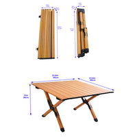 Portable picnic table, rollable aluminum alloy table top with folding solid X-shaped frame ZB1001MW