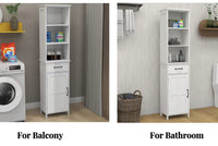 Floor Standing Cabinet with 1 Door and 1 Drawer - White