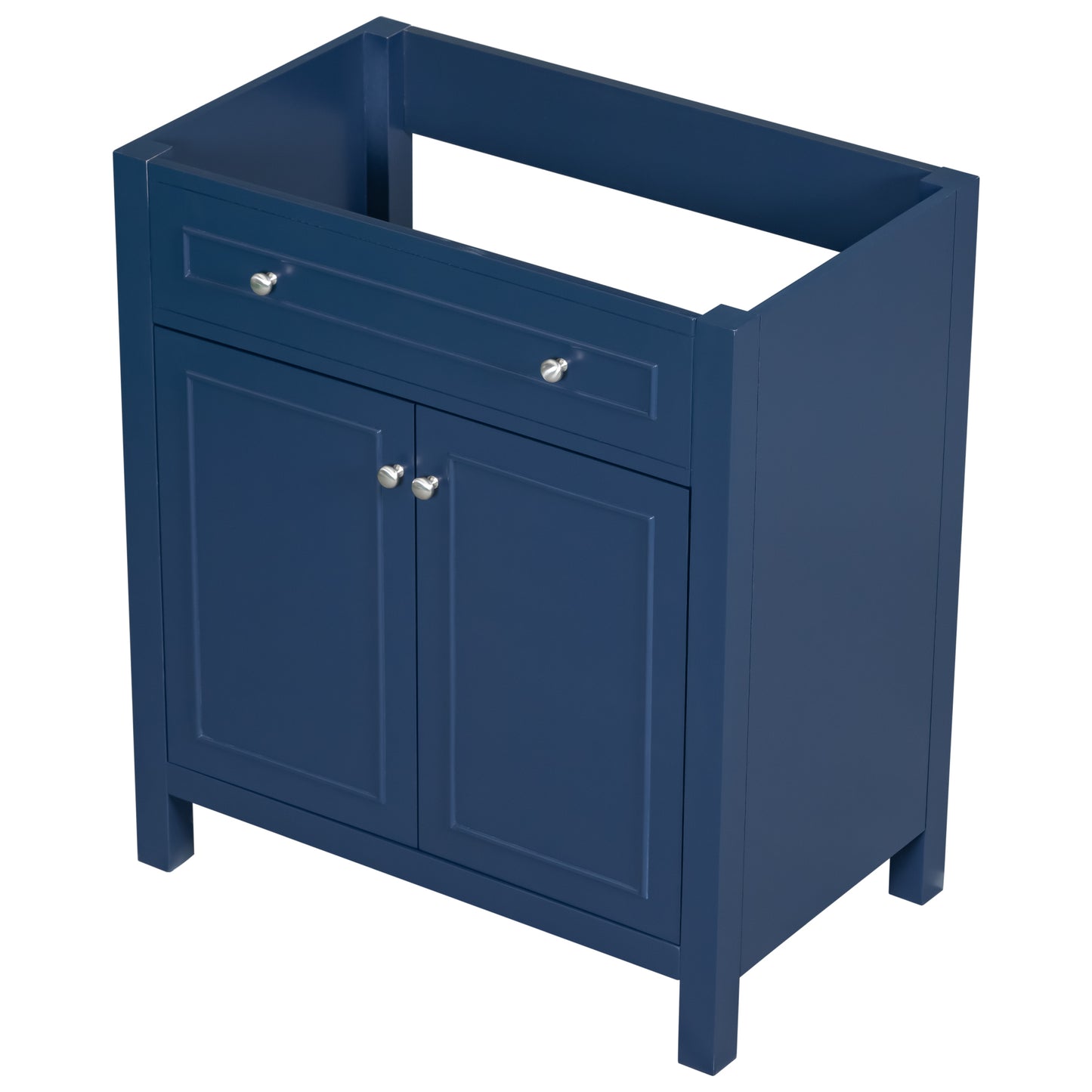 30" Bathroom Vanity without Sink Top, Cabinet Base Only, Bathroom Storage Cabinet with Two Doors and Adjustable Shelf, Blue