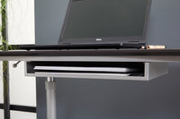 29 - 40 H x 20.5 W x 37.5 D Home/ Office Espresso Adjustable Standing Desk, Ergonomic, Wire Storage Shelf, Easy Mobility