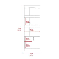 Isabelle 10-Shelf 4-Door 2-piece Office Set, Bookcase and Desk Light Gray