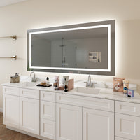 72 in. W x 36 in. H LED Large Rectangular Frameless Anti-Fog Bathroom Mirror Front & Backlit